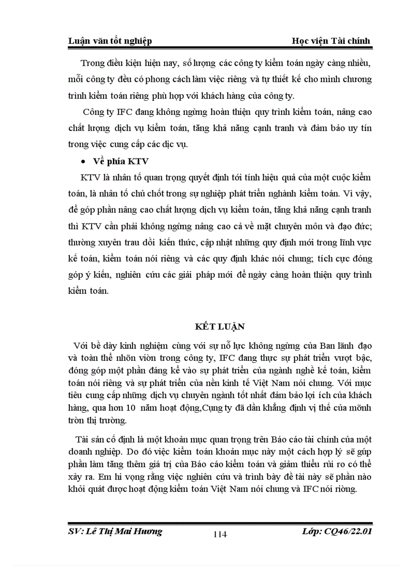 image for page Hoàn thiện kiểm toán khoản mục TSCĐ trong kiểm toán BCTC do công ty TNHH Kiểm toán và Tư vấn tài chính quốc tế IFC thực hiện 3