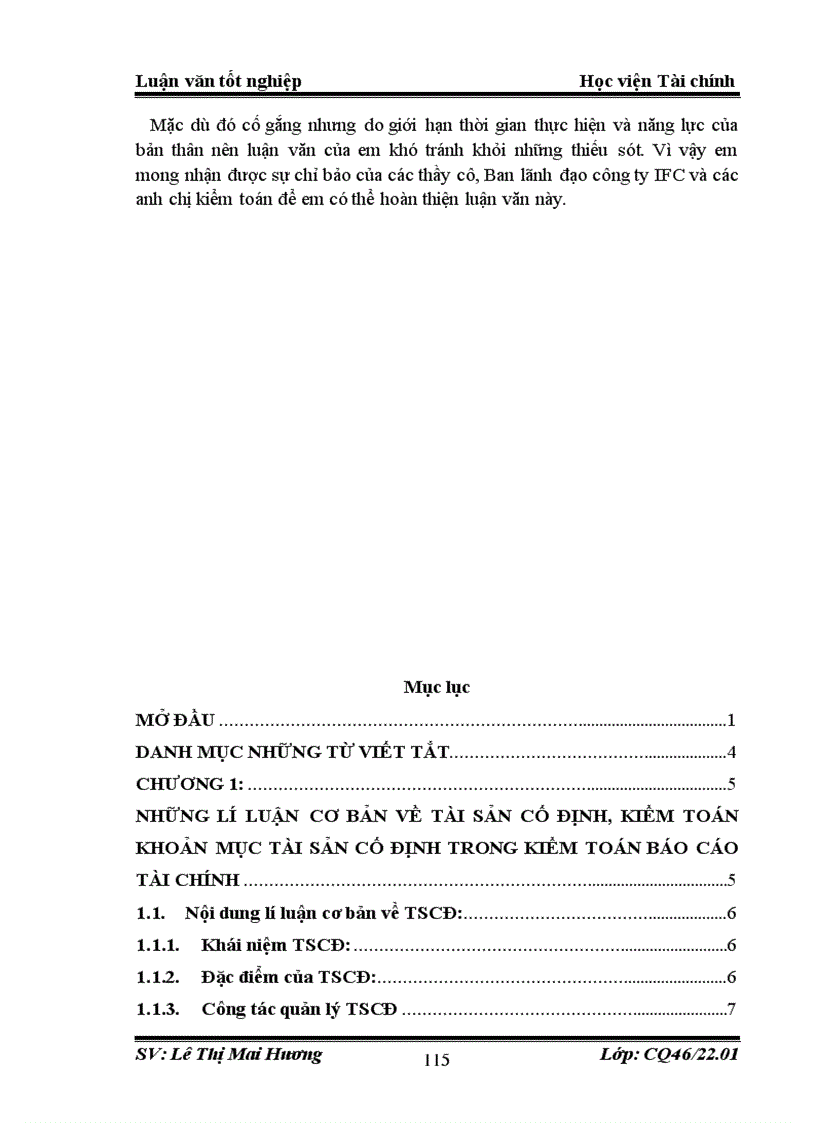 image for page Hoàn thiện kiểm toán khoản mục TSCĐ trong kiểm toán BCTC do công ty TNHH Kiểm toán và Tư vấn tài chính quốc tế IFC thực hiện 3