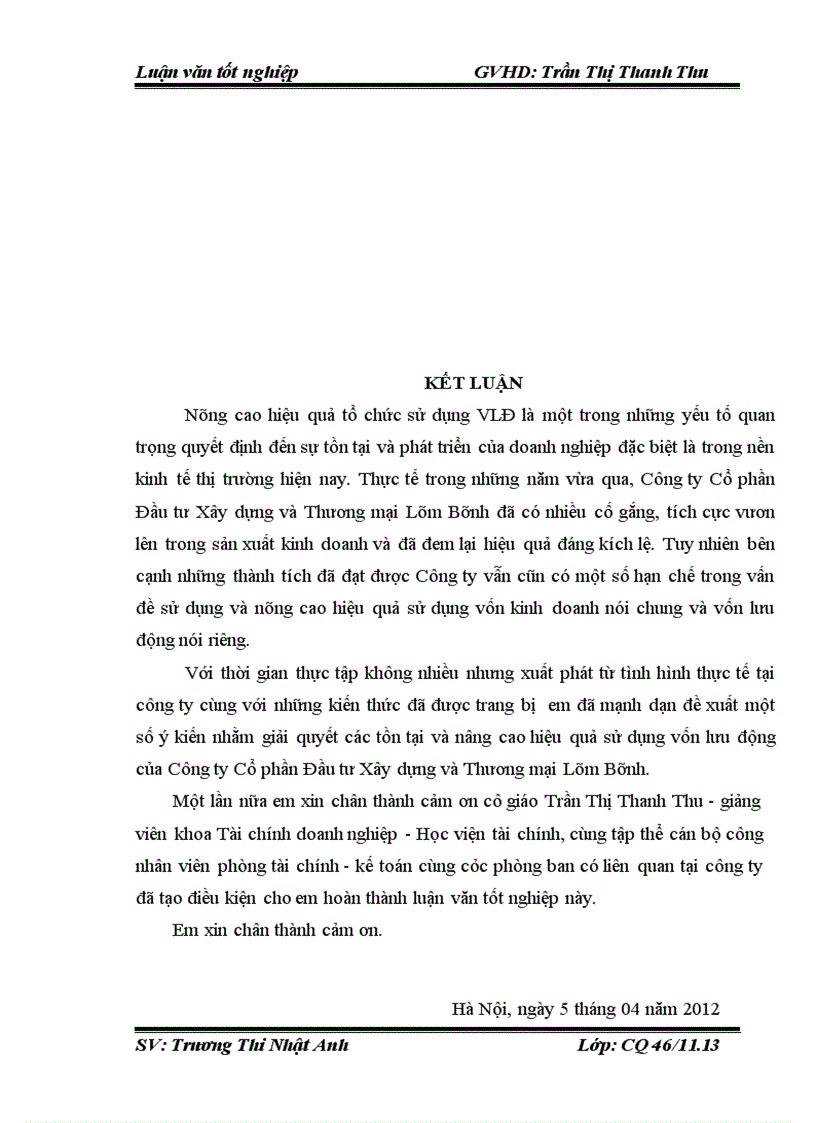 image for page Vốn lưu động và các giải pháp chủ yếu nâng cao hiệu quả sử dụng vốn lưu động tại Công ty Cổ phần Đầu tư Xây dựng và Thương mại Lâm Bình 5
