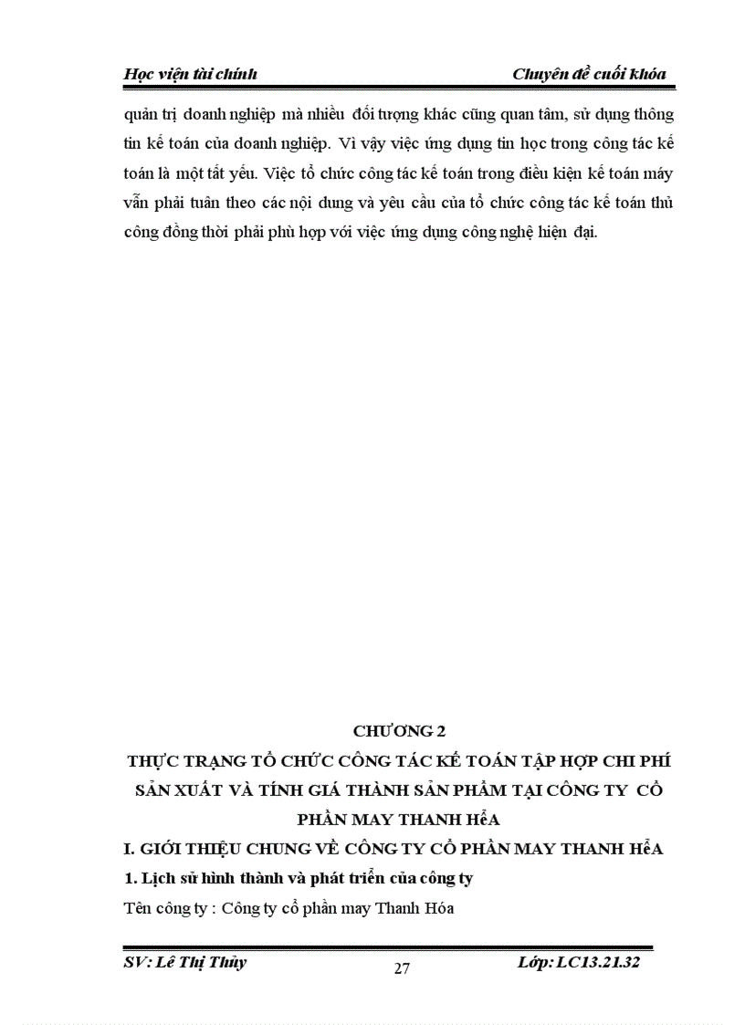 image for page Tổ chức công tác kế toán tập hợp chi phí sản xuất và tính giá thành sản phẩm tại công ty cổ phần may Thanh Hóa 3