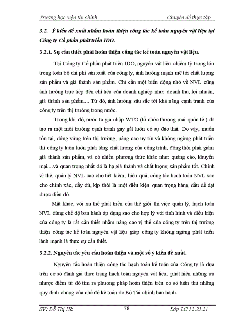 image for page Hoàn thiện kế toán Nguyên vật liệu tại Công ty Cổ phần phát triển IDO 3
