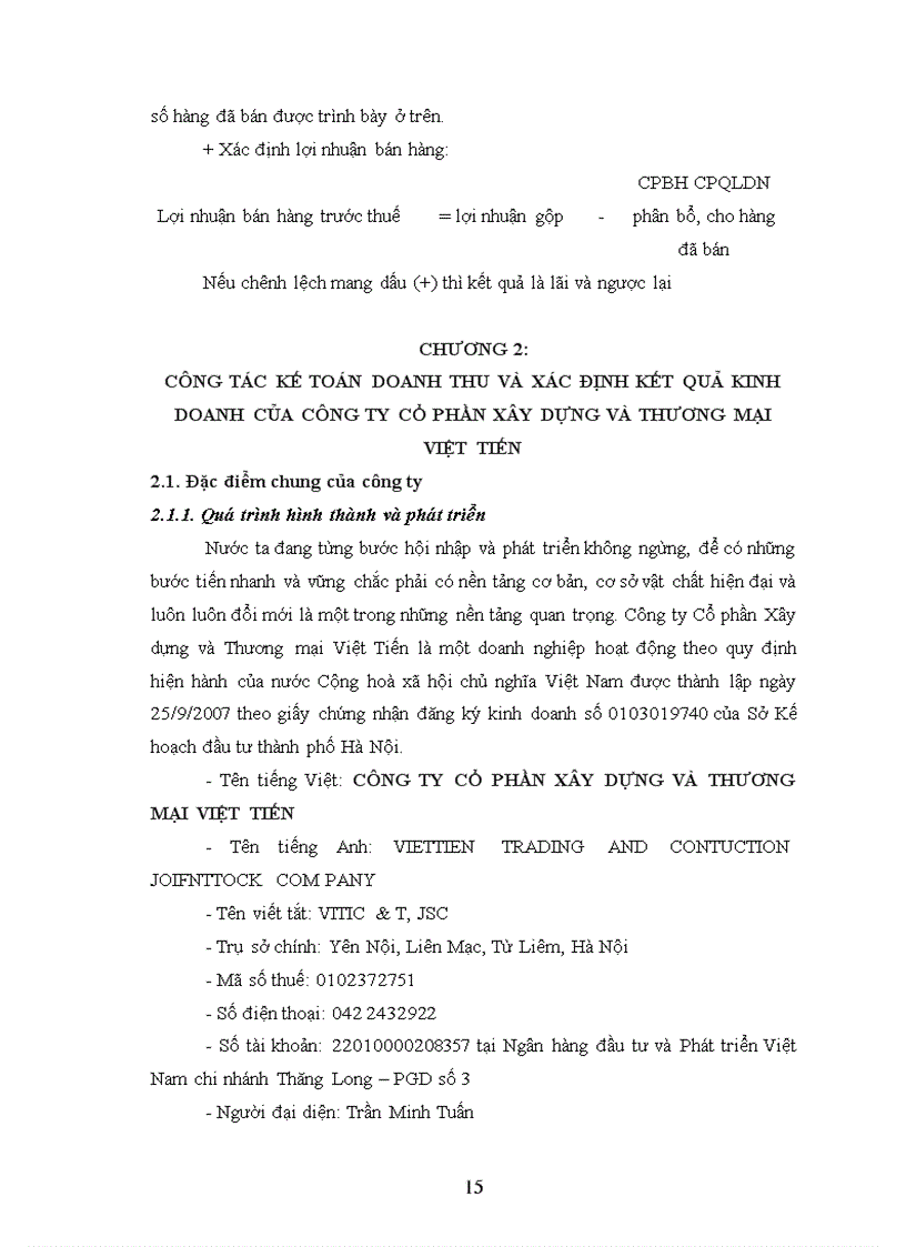 image for page Kế toán doanh thu bán hàng và xác định kết quả kinh doanh của Công ty Cổ phần Xây dựng và Thương mại Việt Tiến 3