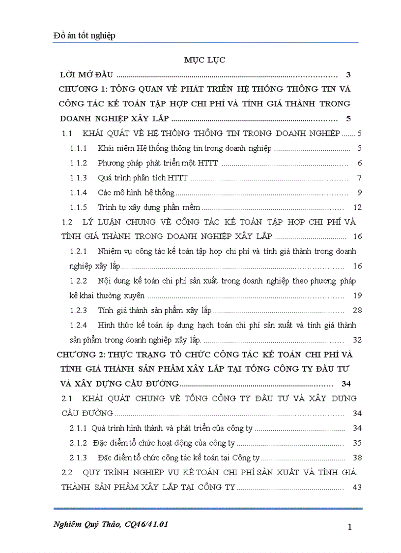 image for page Xây dựng phần mềm kế toán tập hợp chi phí và tính giá thành tại tổng công ty đầu tư và xây dựng cầu đường