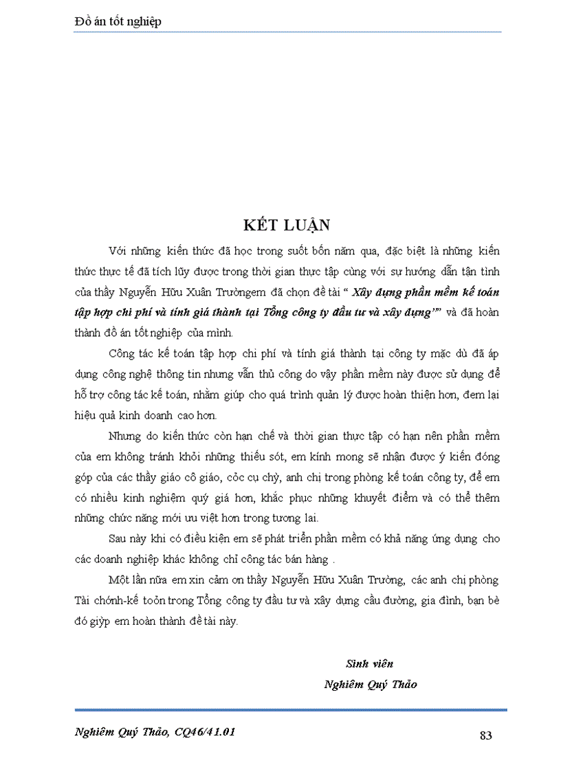 image for page Xây dựng phần mềm kế toán tập hợp chi phí và tính giá thành tại tổng công ty đầu tư và xây dựng cầu đường