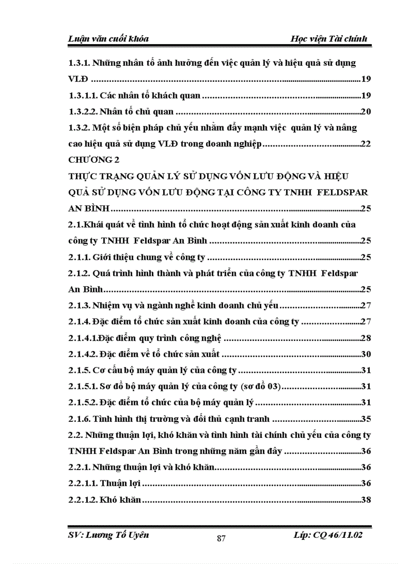 image for page Một số giải pháp nhằm nâng cao hiệu quả sử dụng vốn lưu động tại công ty TNHH Feldspar An Bình 1