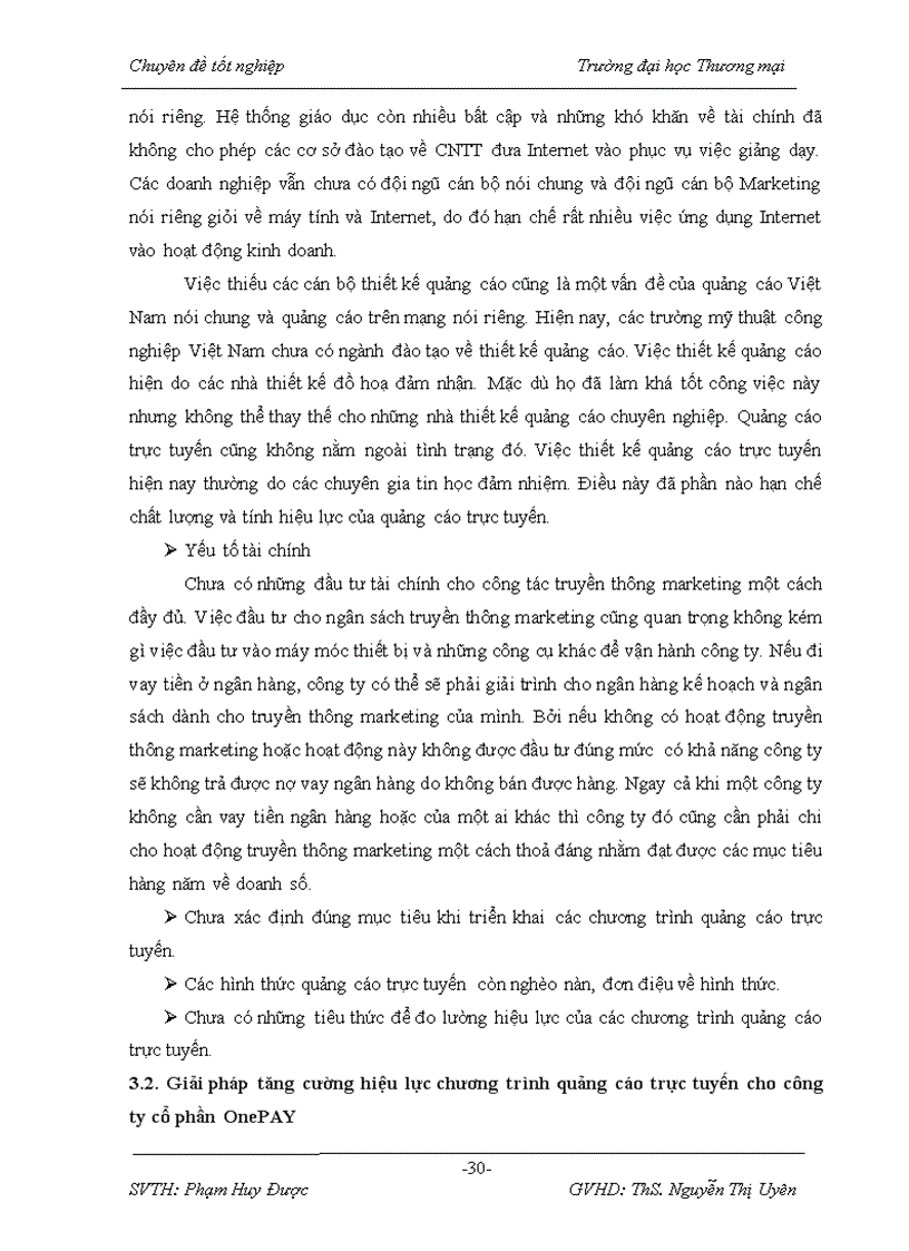 image for page Giải pháp tăng cường hiệu lực chương trình quảng cáo trực tuyến của công ty cổ phần OnePAY