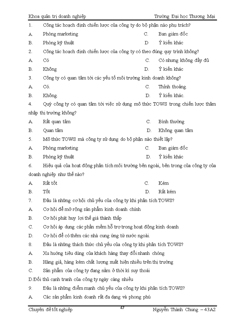 image for page Phân tích TOWS chiến lược thâm nhập thị trường Hà Nội sản phẩm thiết bị tin học văn phòng của công ty TNHH vận tải và thương mại Tân Đạt