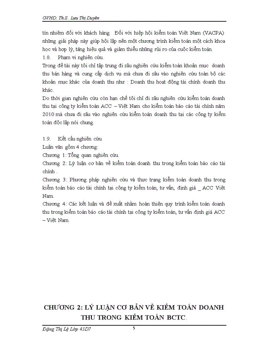 image for page Hoàn thiện quy trình kiểm toán khoản mục doanh thu trong kiểm toán Báo cáo tài chính do Công ty TNHH Kiểm toán Tư vấn Định giá ACC Việt Nam thực hiện 4