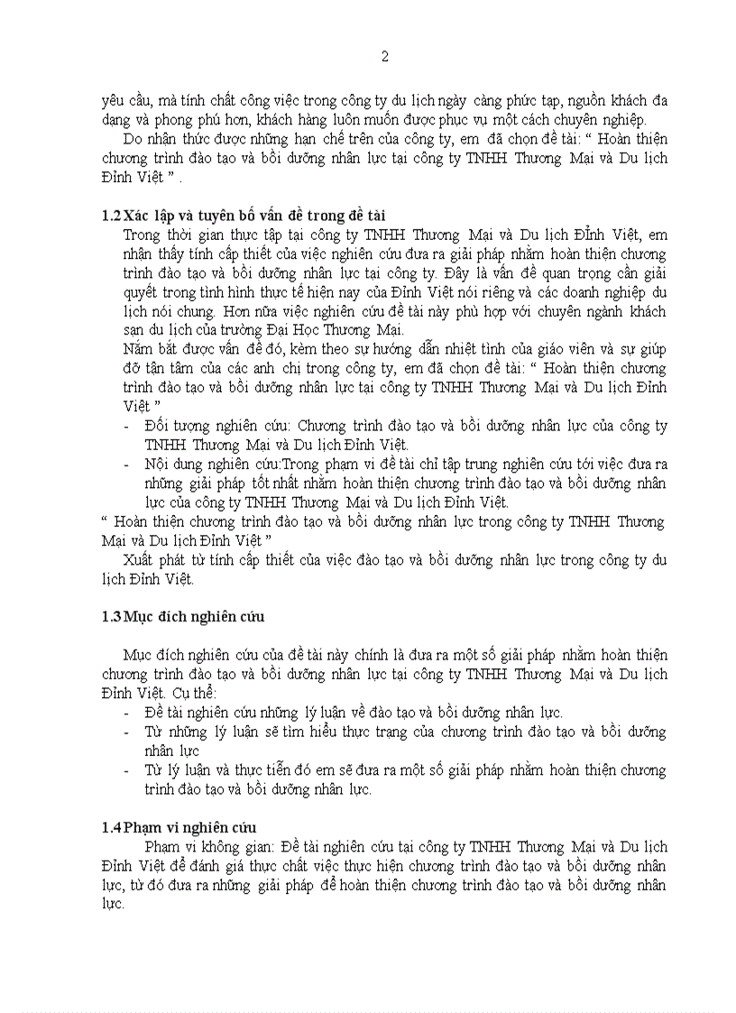 image for page Hoàn thiện chương trình đào tạo và bồi dưỡng nhân lực trong công ty TNHH Thương Mại và Du lịch Đỉnh Việt