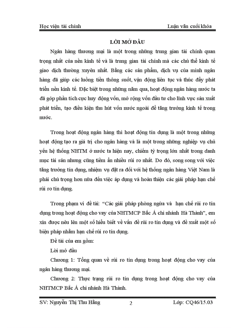 image for page Các giải pháp phòng ngừa và hạn chế rủi ro tín dụng trong hoạt động cho vay của NHTMCP Bắc Á chi nhánh Hà Thành 3