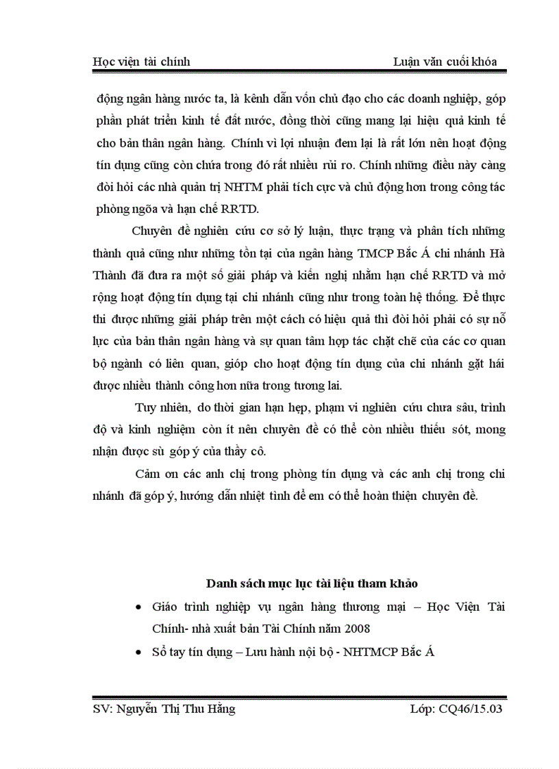 image for page Các giải pháp phòng ngừa và hạn chế rủi ro tín dụng trong hoạt động cho vay của NHTMCP Bắc Á chi nhánh Hà Thành 3