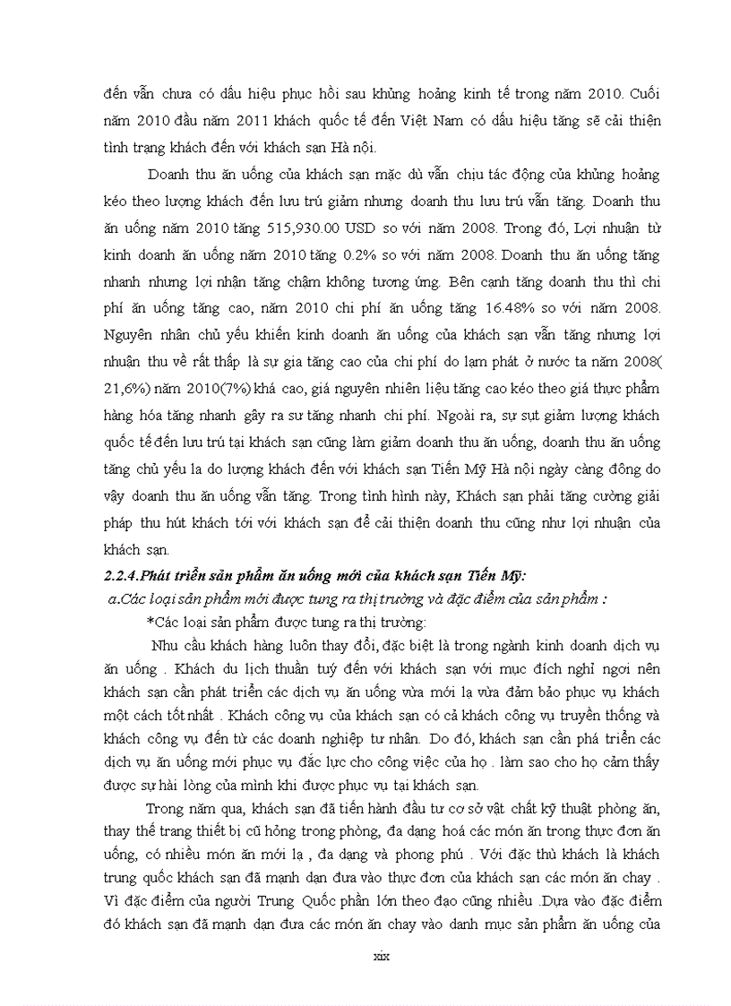 image for page Hoàn thiện chính sách sản phẩm trong kinh doanh ăn uống tại khách sạn Tiến Mỹ