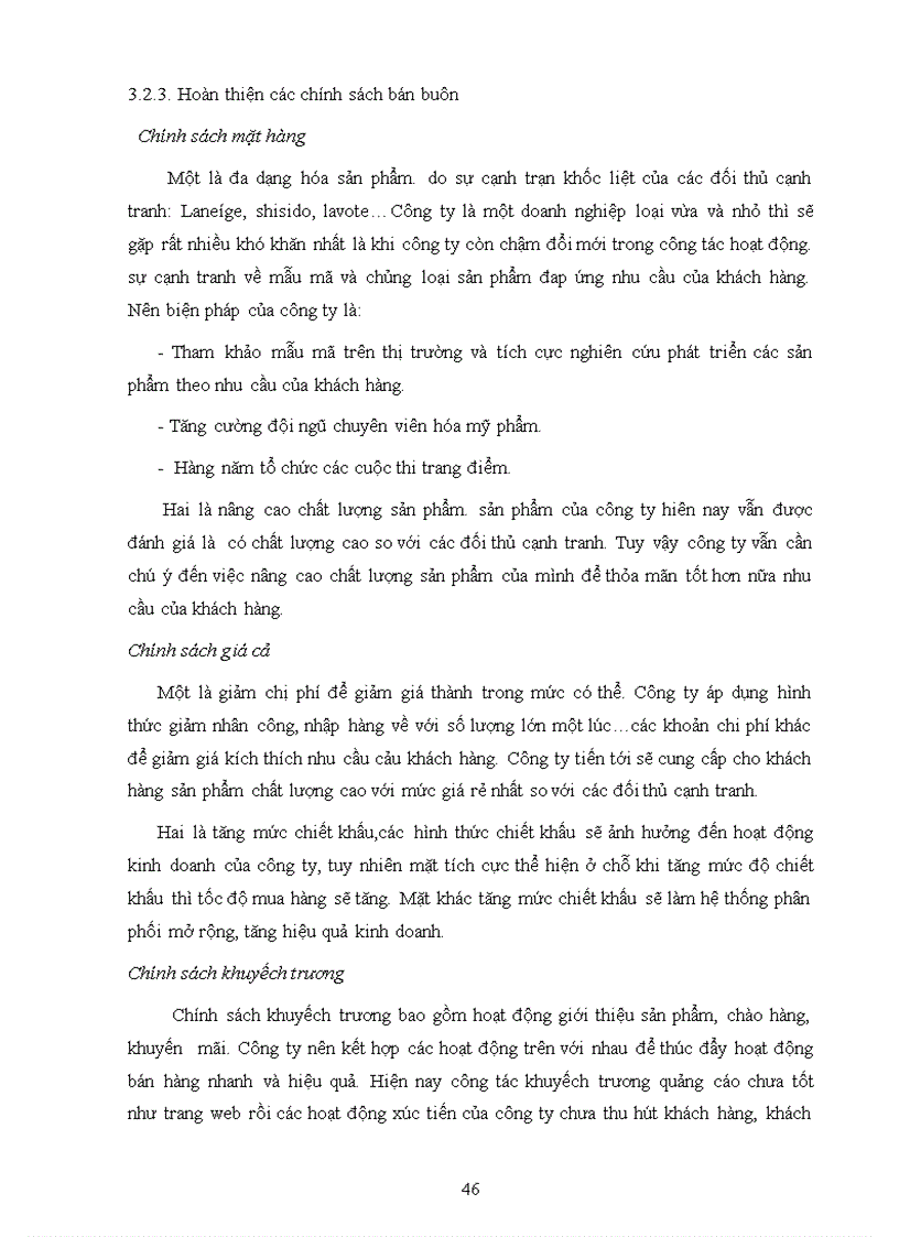 image for page Kế hoạch bán buôn mặt hàng mỹ phẩm trên thị trường khu vực miền bắc của công ty TNHH đầu tư thương mại Khương Lê