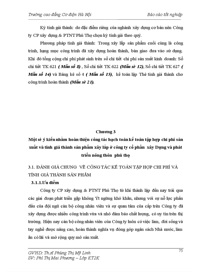 image for page Kế toán tập hợp chi phí sản xuất và tính giá thành sản phẩm xây lắp tại Công ty CP Xây dựng và PTNT Phú Thọ 1