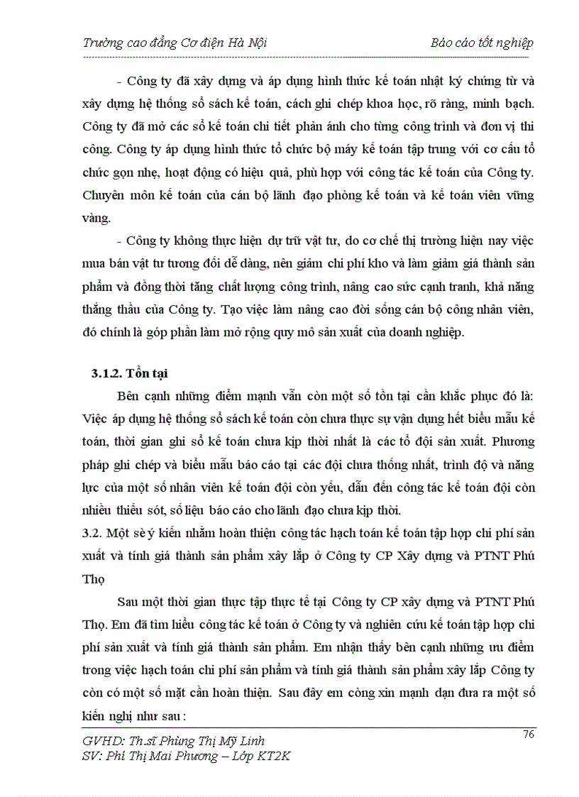 image for page Kế toán tập hợp chi phí sản xuất và tính giá thành sản phẩm xây lắp tại Công ty CP Xây dựng và PTNT Phú Thọ 1