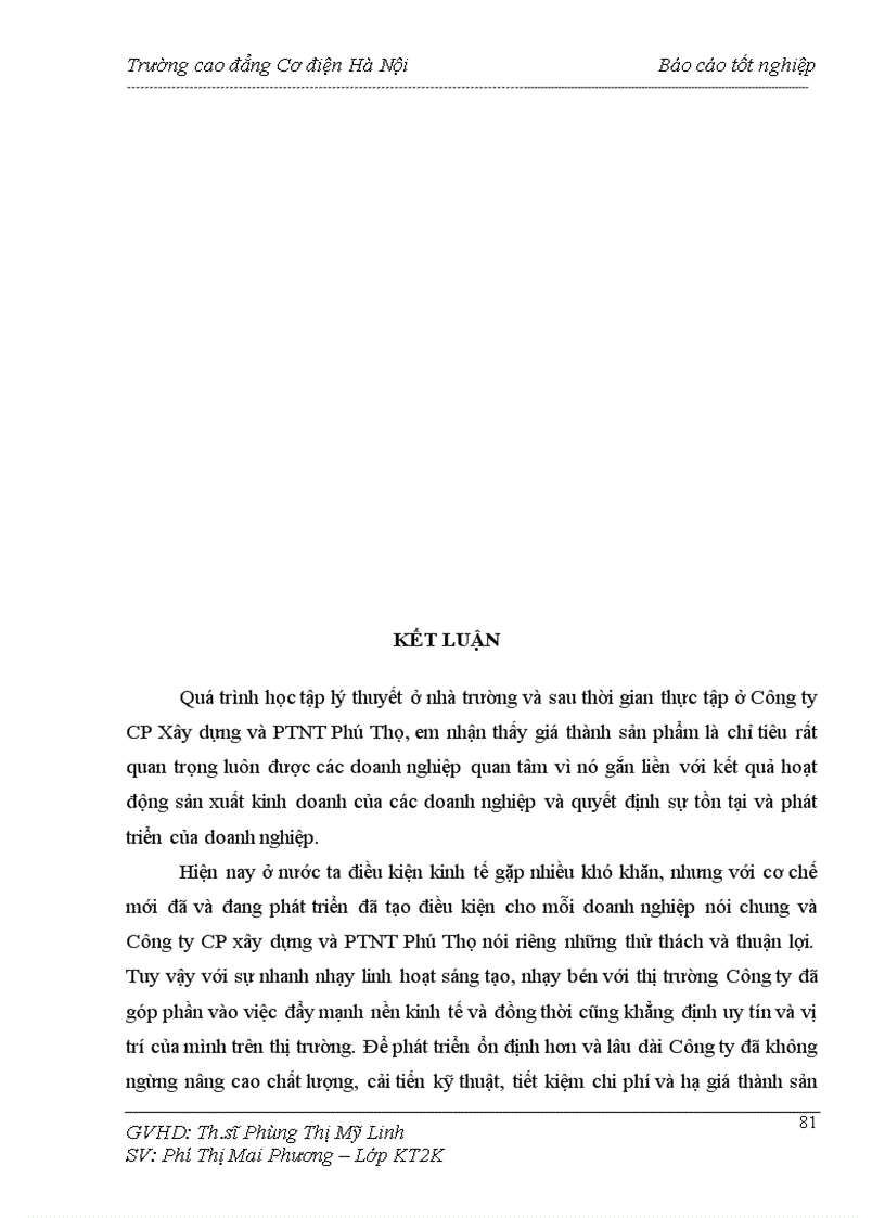 image for page Kế toán tập hợp chi phí sản xuất và tính giá thành sản phẩm xây lắp tại Công ty CP Xây dựng và PTNT Phú Thọ 1