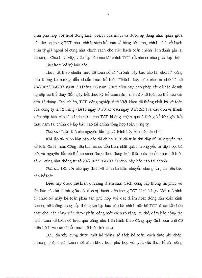 image for page Lập trình bày và phân tích báo cáo tài chính tại Tổng công ty công nghiệp ô tô Việt Nam