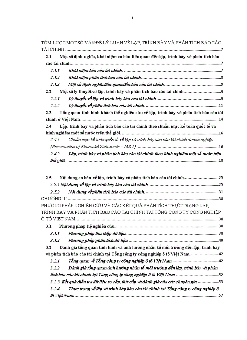 image for page Lập trình bày và phân tích báo cáo tài chính tại Tổng công ty công nghiệp ô tô Việt Nam