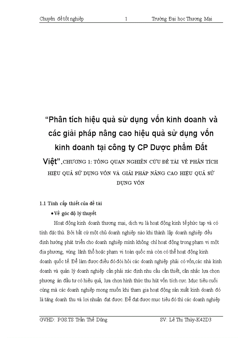 image for page Phân tích hiệu quả sử dụng vốn kinh doanh và các giải pháp nâng cao hiệu quả sử dụng vốn kinh doanh tại công ty CP Dược phẩm Đất Việt 3