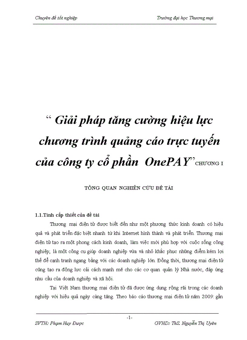 image for page Giải pháp tăng cường hiệu lực chương trình quảng cáo trực tuyến của công ty cổ phần OnePAY