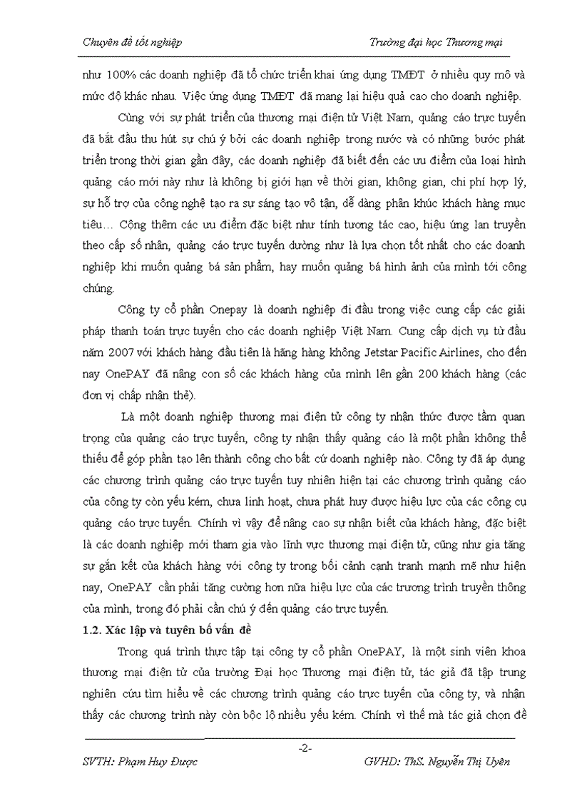 image for page Giải pháp tăng cường hiệu lực chương trình quảng cáo trực tuyến của công ty cổ phần OnePAY