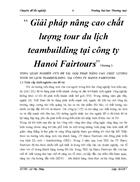 Giải pháp nâng cao chất lượng tour du lịch teambuilding tại công ty Hanoi Fairtours