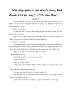 Giải pháp quản trị vận chuyển trong kinh doanh XNK tại công ty CPTM Kim Hoa 4