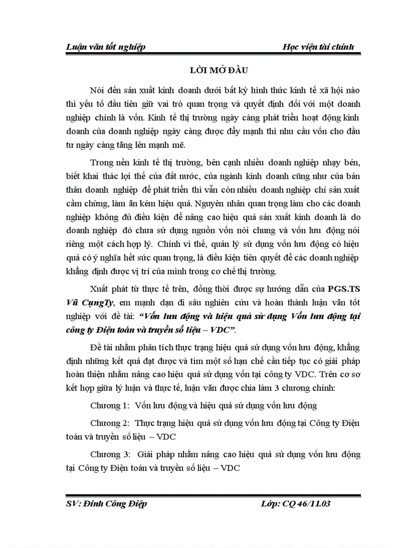 image for page Vốn lưu động và hiệu quả sử dụng Vốn lưu động tại công ty Điện toán và truyền số liệu VDC 6