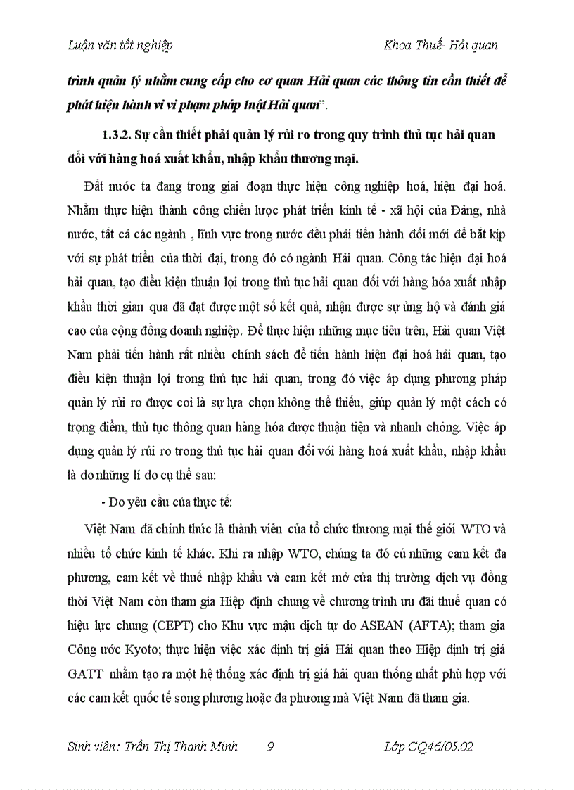 image for page Thực hiện quản lý rủi ro trong qui trình thủ tục hải quan đối với hàng hoá xuất khẩu nhập khẩu thương mại tại Chi cục Hải quan Gia Thuỵ 1