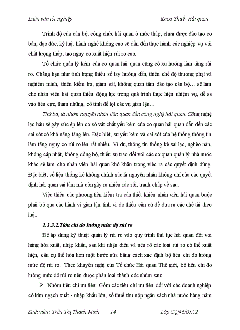 image for page Thực hiện quản lý rủi ro trong qui trình thủ tục hải quan đối với hàng hoá xuất khẩu nhập khẩu thương mại tại Chi cục Hải quan Gia Thuỵ 1