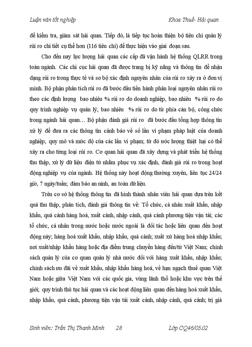 image for page Thực hiện quản lý rủi ro trong qui trình thủ tục hải quan đối với hàng hoá xuất khẩu nhập khẩu thương mại tại Chi cục Hải quan Gia Thuỵ 1