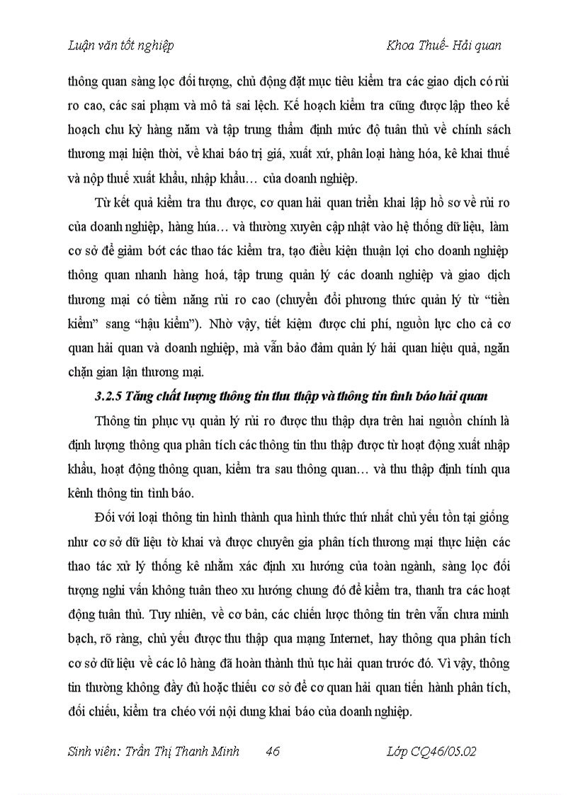 image for page Thực hiện quản lý rủi ro trong qui trình thủ tục hải quan đối với hàng hoá xuất khẩu nhập khẩu thương mại tại Chi cục Hải quan Gia Thuỵ 1