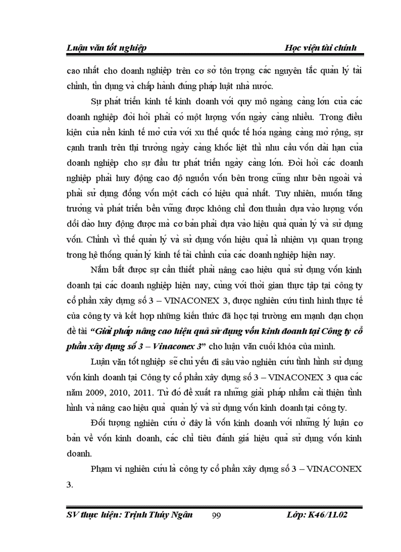 image for page Giải pháp nâng cao hiệu quả sử dụng vốn kinh doanh tại Công ty cổ phần xây dựng số 3 Vinaconex 3