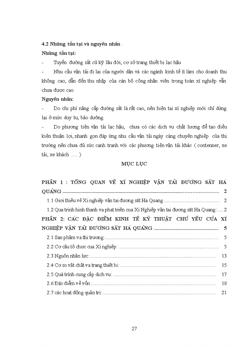 image for page Các đặc điểm kinh tế kỹ thuật chủ yếu của xí nghiệp vận tải đường sắt hà quảng
