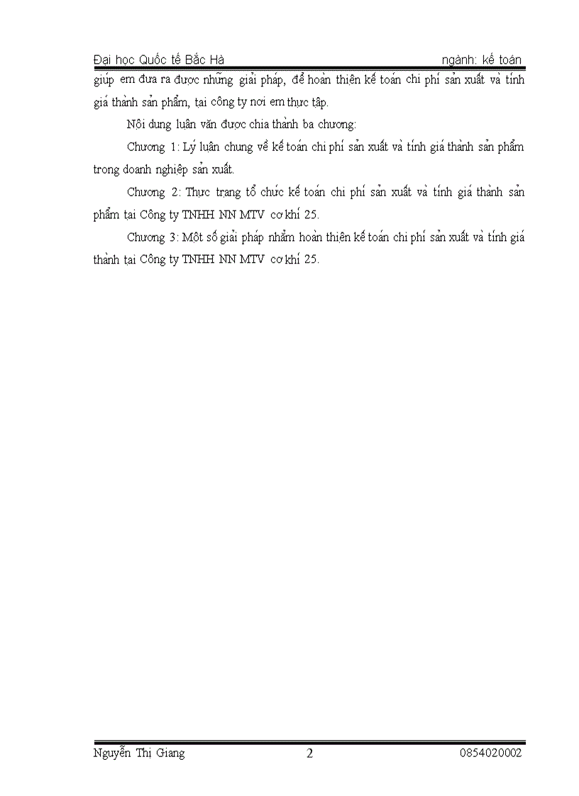 image for page Thực trạng tổ chức kế toán chi phí sản xuất và tính giá thành sản phẩm tại Công ty TNHH NN MTV cơ khí 25
