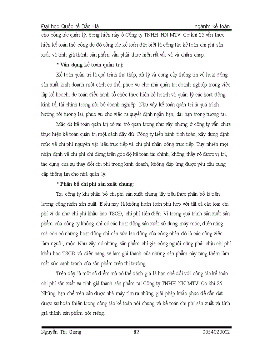 image for page Thực trạng tổ chức kế toán chi phí sản xuất và tính giá thành sản phẩm tại Công ty TNHH NN MTV cơ khí 25