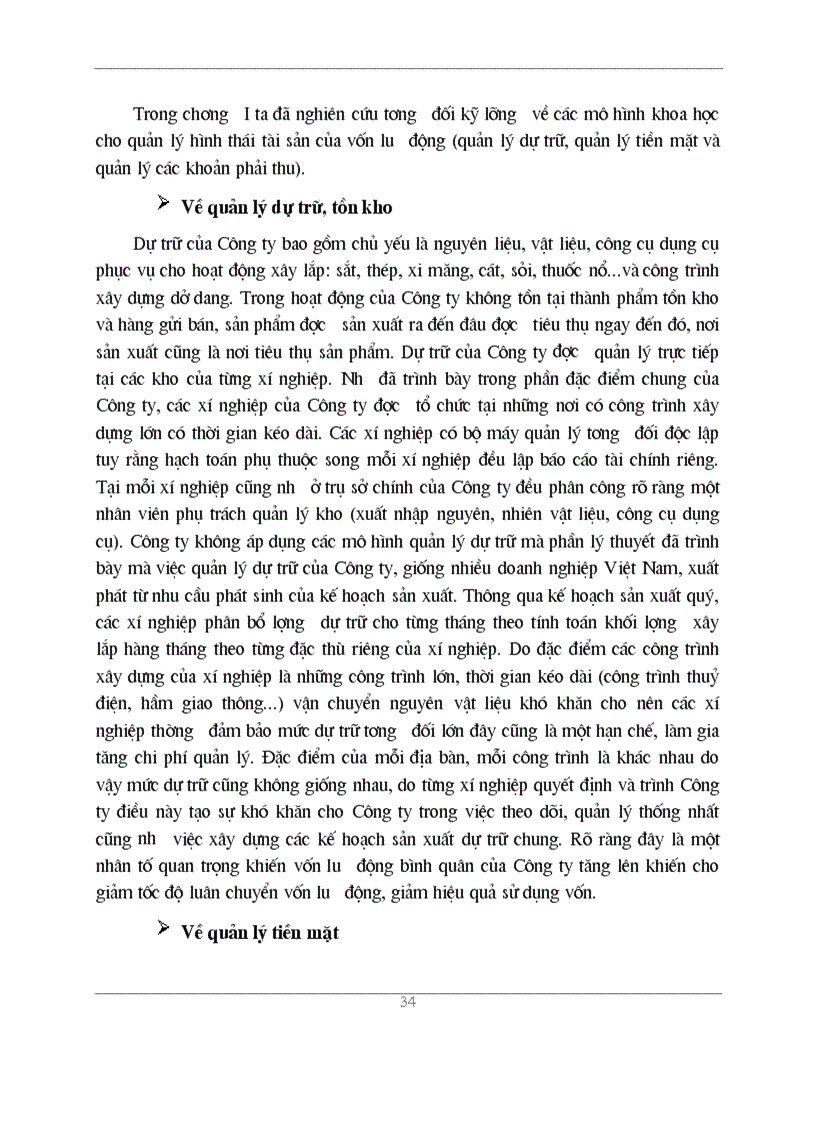 image for page Vốn lưu động và một số giảI pháp nâng cao hiệu quả sử dụng vốn lưu động tại công ty cổ phần Sông đà 5