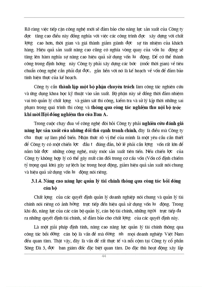 image for page Vốn lưu động và một số giảI pháp nâng cao hiệu quả sử dụng vốn lưu động tại công ty cổ phần Sông đà 5