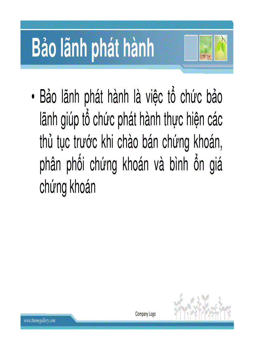 Bài giảng thị trường sơ cấp