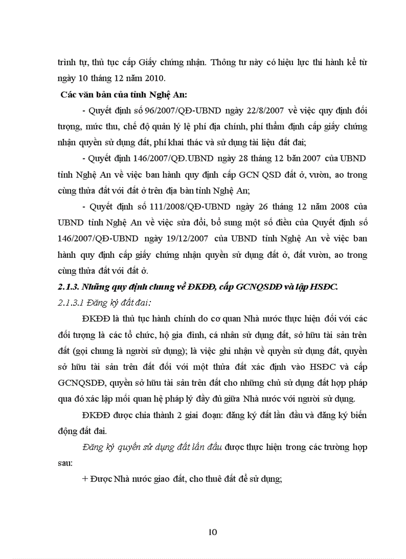 image for page Tìm hiểu thực trạng công tác đăng ký đất đai cấp giấy chứng nhận quyền sử dụng đất lập hồ sơ địa chính tại huyện Thanh Chương tỉnh Nghệ An giai đoạn 2007 201