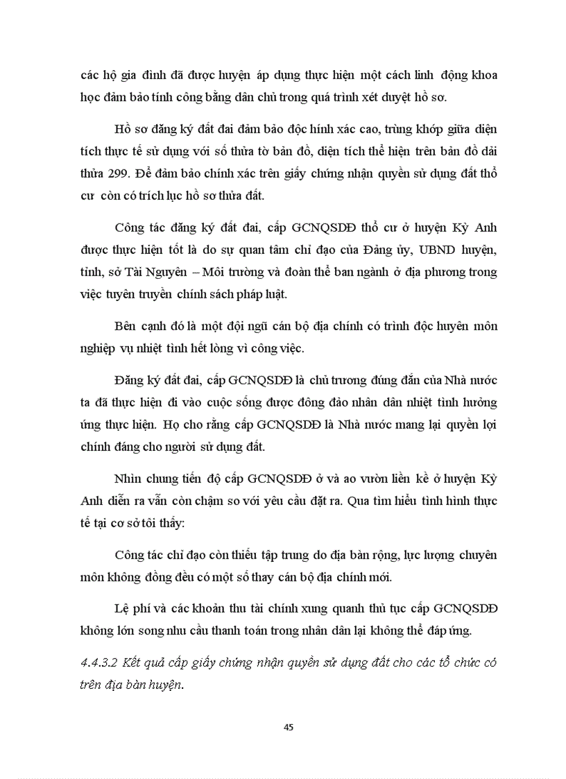 image for page Tìm hiểu thực trạng đăng ký đất đai cấp giấy chứng nhận quyền sử dụng đất và lập hồ sơ địa chính của huyện Kỳ Anh tỉnh Hà Tĩnh từ khi có luật đất đai 2003 đến nay