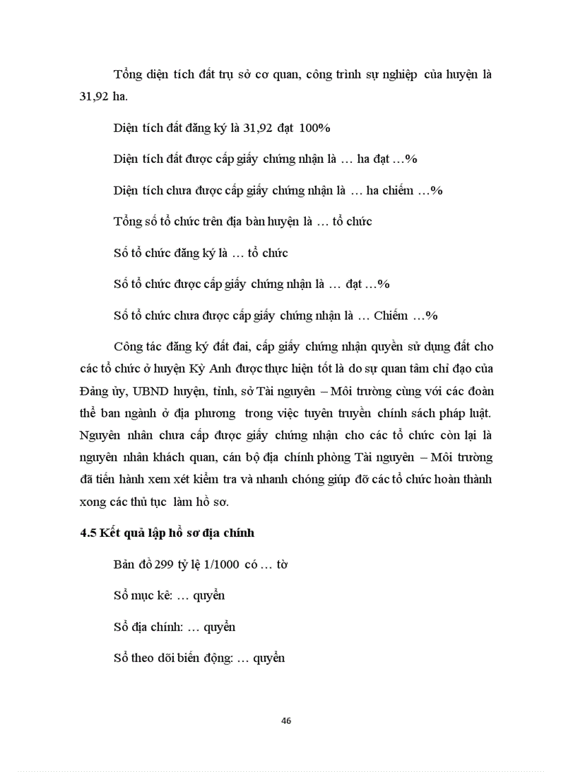 image for page Tìm hiểu thực trạng đăng ký đất đai cấp giấy chứng nhận quyền sử dụng đất và lập hồ sơ địa chính của huyện Kỳ Anh tỉnh Hà Tĩnh từ khi có luật đất đai 2003 đến nay
