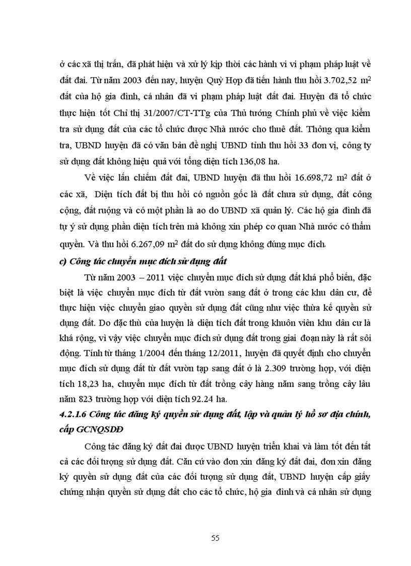 image for page Đánh giá tình hình quản lý và sử dụng đất của huyện Quỳ Hợp tỉnh Nghệ An từ khi có Luật Đất đai 2003 đến nay