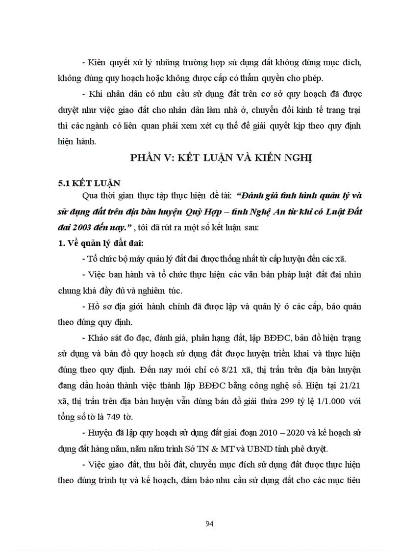 image for page Đánh giá tình hình quản lý và sử dụng đất của huyện Quỳ Hợp tỉnh Nghệ An từ khi có Luật Đất đai 2003 đến nay