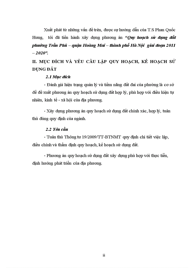 image for page Quy hoạch sử dụng đất phường Trần Phú quận Hoàng Mai thành phố Hà Nội giai đoạn 2011 2020