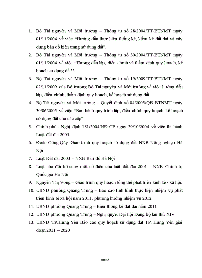 image for page Quy hoạch sử dụng đất phường Quang Trung TP Hưng Yên tỉnh Hưng Yên giai đoạn 2011 2020