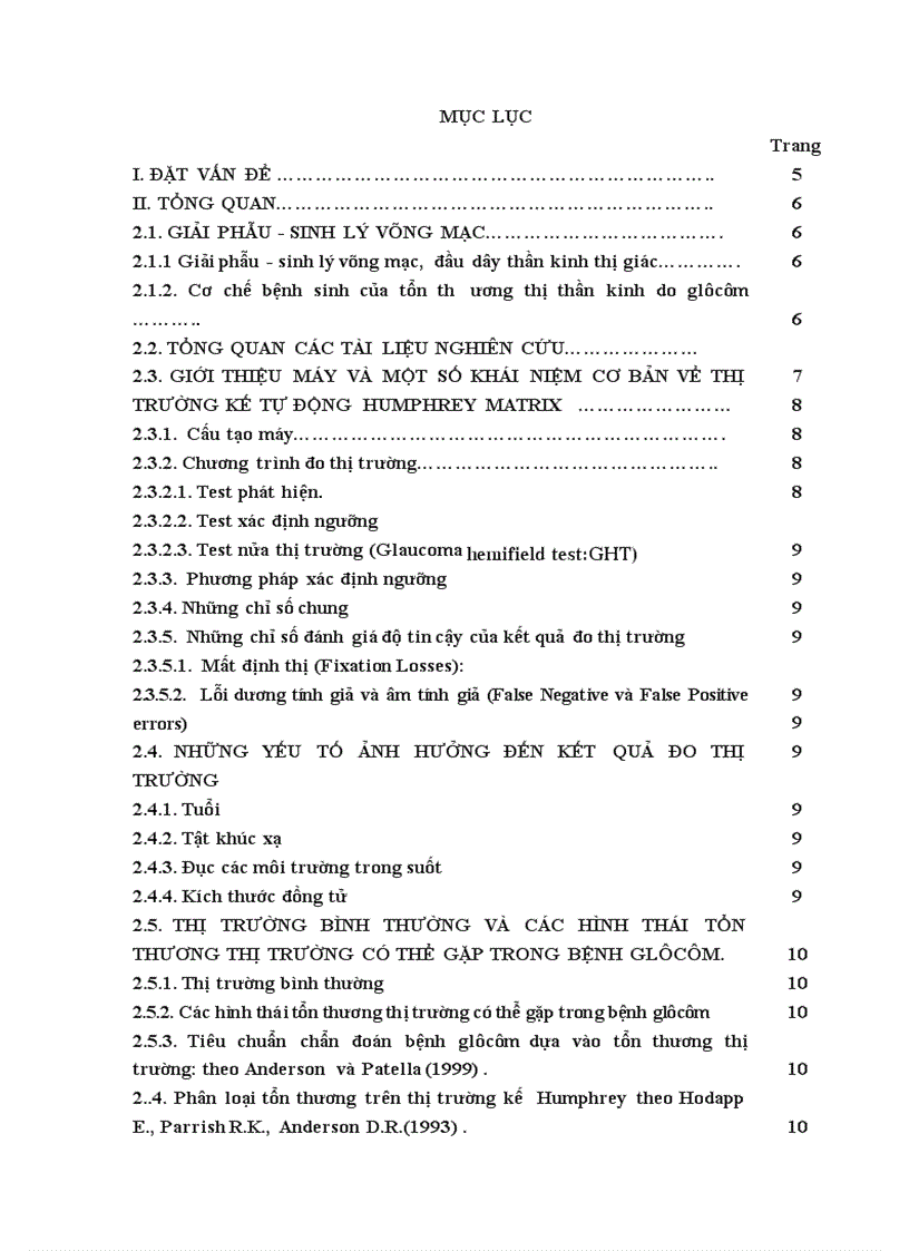 image for page Nghiên cứu ứng dụng thị trường kế Humphrey Matrix phát hiện sớm tổn thương thị trường trong bệnh glôcôm góc mở nguyên phát