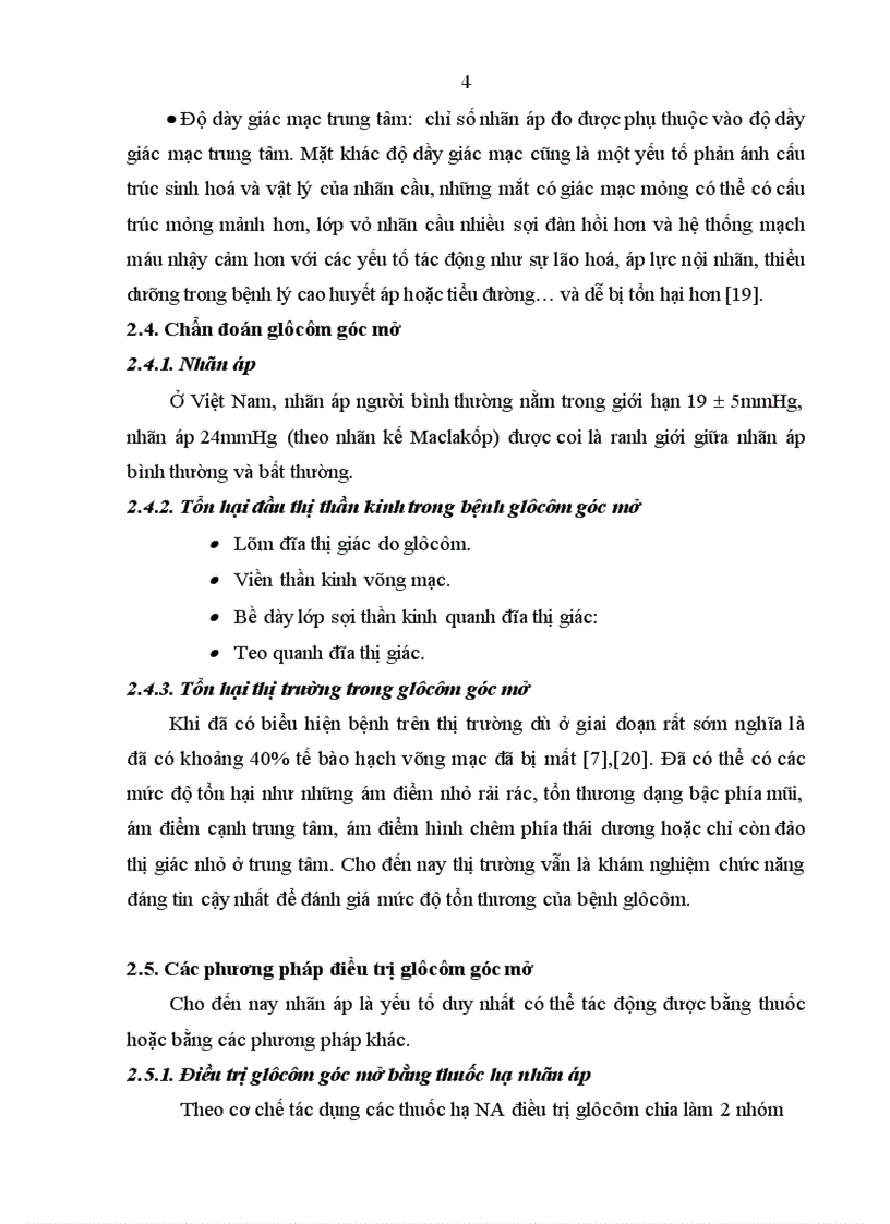 Đánh giá tình hình điều trị glôcôm góc mở tại khoa Glôcôm Bệnh viện Mắt Trung ương trong 5 năm từ 2004 2008 3