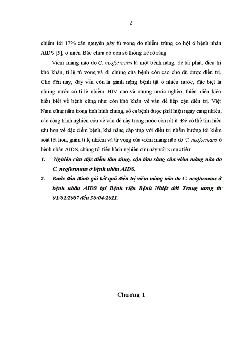 image for page Bước đầu đánh giá kết quả điều trị viêm màng não do C neoformans ở bệnh nhân AIDS tại Bệnh viện Bệnh Nhiệt đới Trung ương từ 01 01 2007 đến 30 04 201