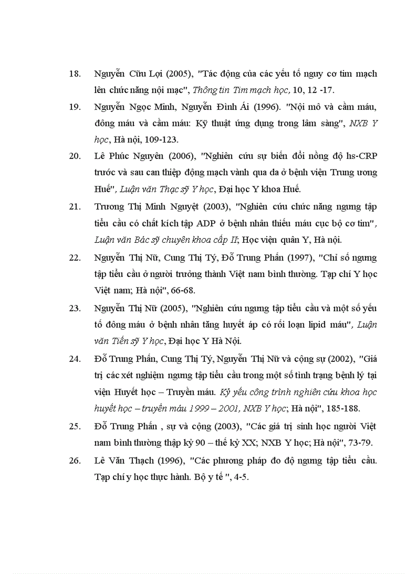 image for page Nghiên cứu độ ngưng tập tiểu cầu ở bệnh nhân trước và sau can thiệp đặt stent động mạch vành